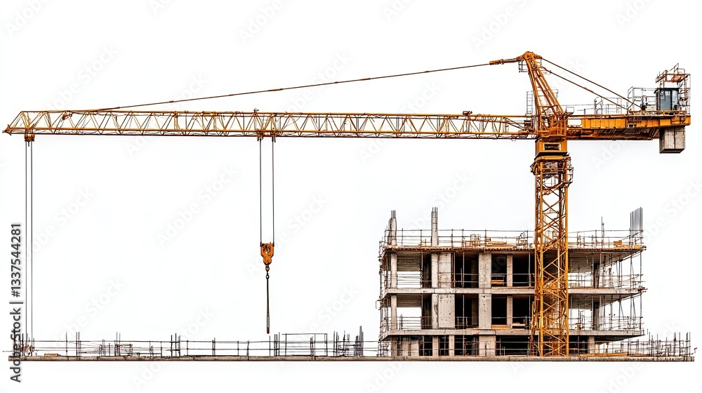 Construction crane over a building under construction Construction crane over a building under construction
