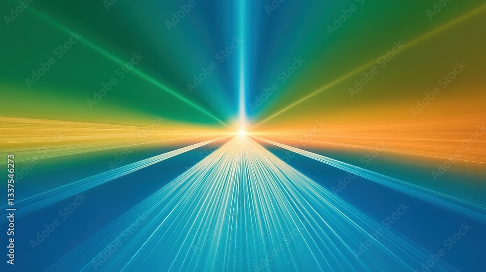 Obraz premium Abstract artistic colorful lines emanating from a bright central light source