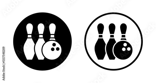 Bowling icon logo design. bowling ball and pin sign and symbol.