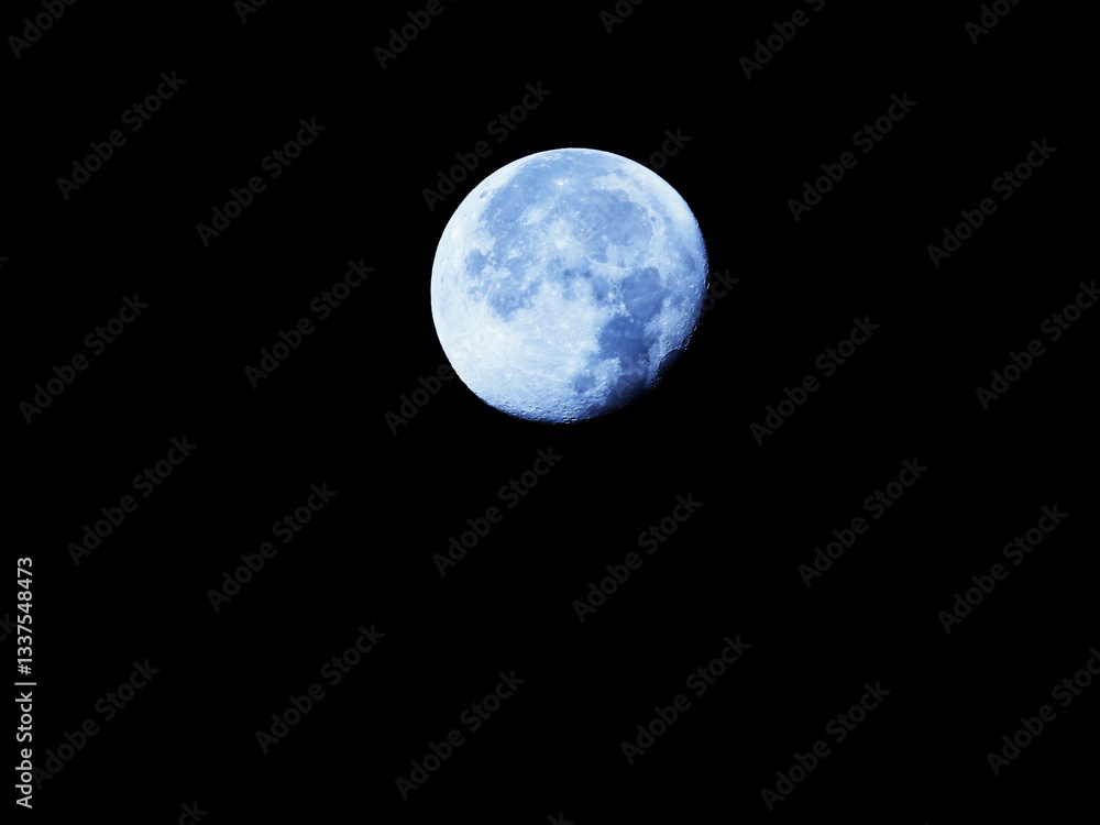Fototapeta premium Lunar crater forms when an asteroid, meteoroid, or comet typically moving faster than the speed of sound, plunges into the Moon's surface