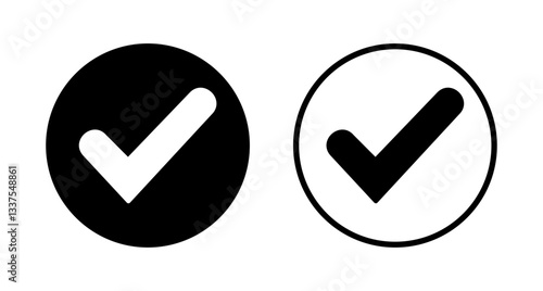 Check mark icon logo design. Tick mark sign and symbol