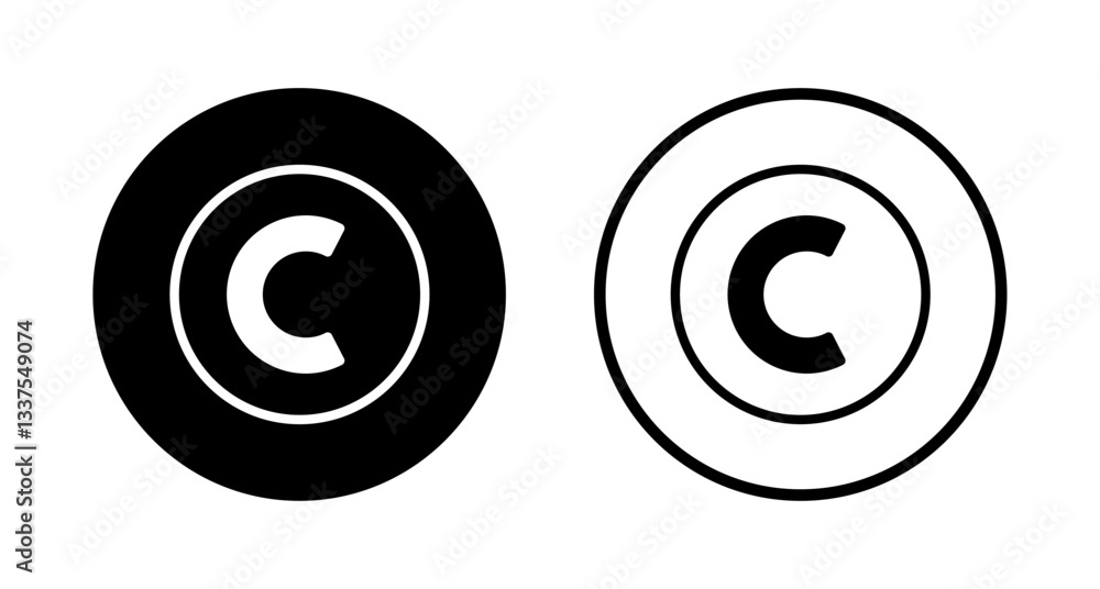 Copyright icon logo design. copyright sign and symbol Copyright icon logo design. copyright sign and symbol