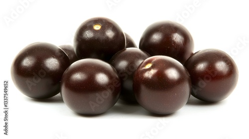 Wallpaper Mural Delicious Chocolate Confectionery Balls Piled Together on a White Background Torontodigital.ca