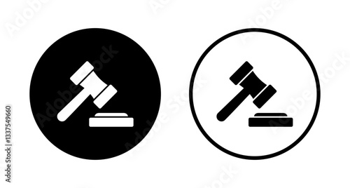 Gavel icon logo design. judge gavel sign and symbol. law icon. auction hammer