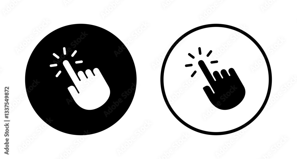 Obraz premium Hand click icon logo design. pointer sign and symbol. hand cursor icon