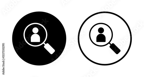 Hiring icon logo design. Search job vacancy sign and symbol. Human resources concept. Recruitment