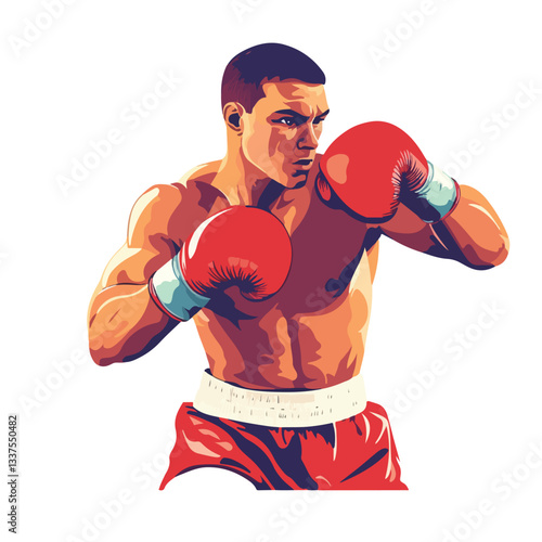 Professional Boxing Athlete Vector Design for Sports Promotion