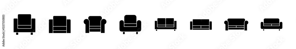 Sofa icon set. sofa icon illustration Sofa icon set. sofa icon illustration