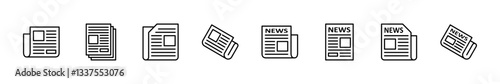 Newspaper icon set. news paper vector sign