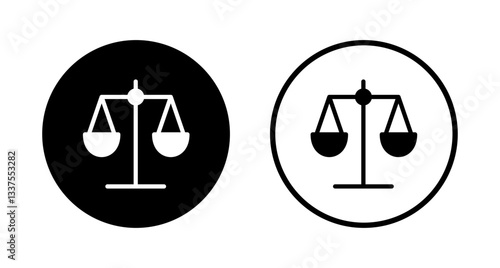Scales icon logo design. Law scale icon. Justice sign and symbol