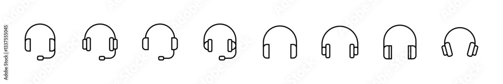 Headphone icon set. Headvector icon symbols Headphone icon set. Headvector icon symbols