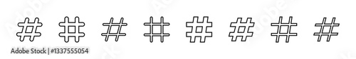 Hashtag icon set. hashtag symbol