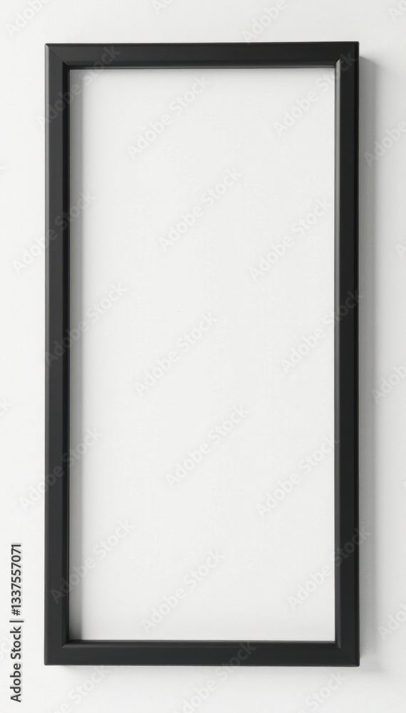Pair of sleek black picture frames against pure white, art, office Pair of sleek black picture frames against pure white, art, office