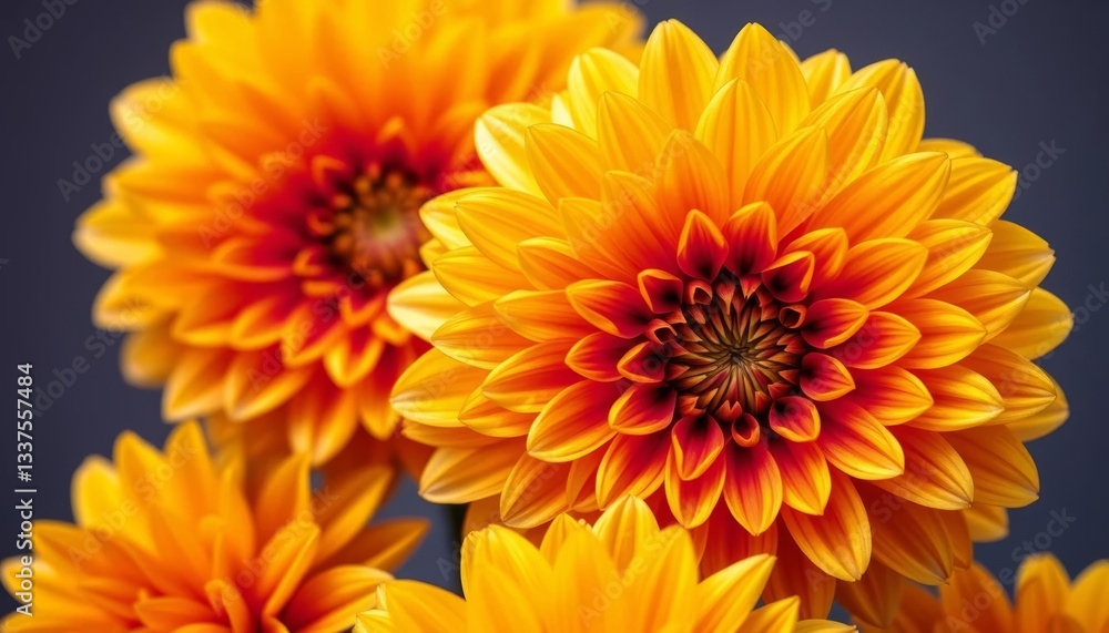 Isolated gold dahlia blooms, vibrant petals, rich color, blossom, golden Isolated gold dahlia blooms, vibrant petals, rich color, blossom, golden