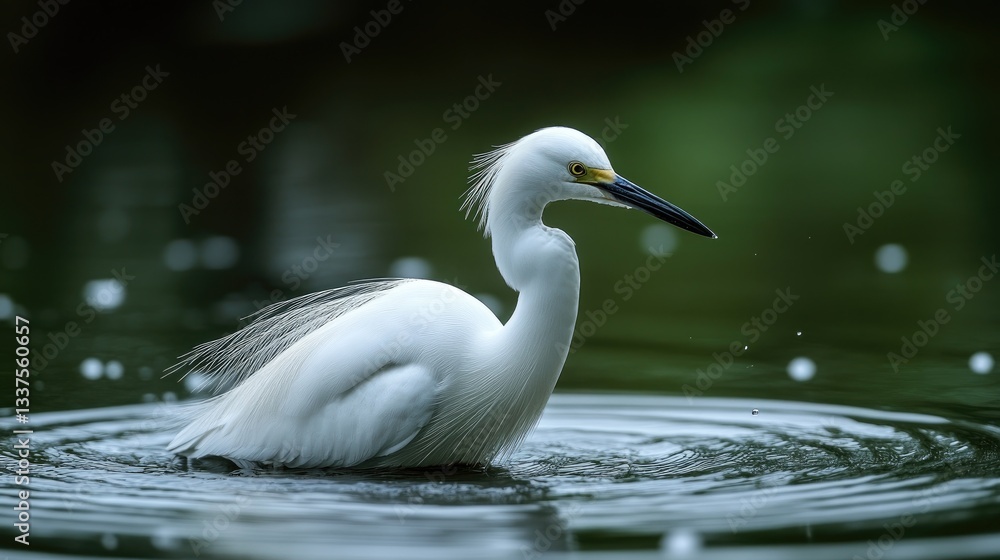 Elegant egret in tranquil water Elegant egret in tranquil water
