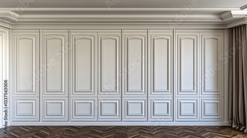 Wallpaper Mural Elegant Minimalist Interior with Decorative Wood Paneling and Neutral Color Scheme Torontodigital.ca