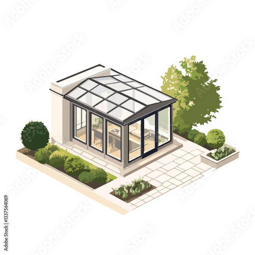 Modern Sunroom or Conservatory Extending Into the Outdoors