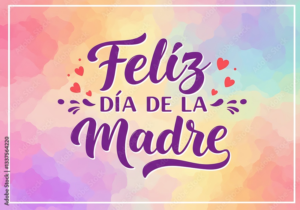 Fototapeta premium Feliz Día de la Madre with Mother and Daughter
