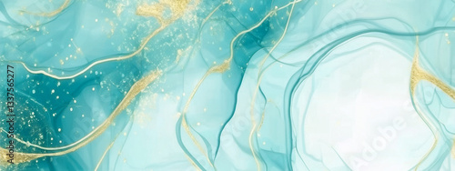 Marble texture liquid watercolor background with golden lines. Pastel marble  ink drawing effect.design template for wedding invitation, menu