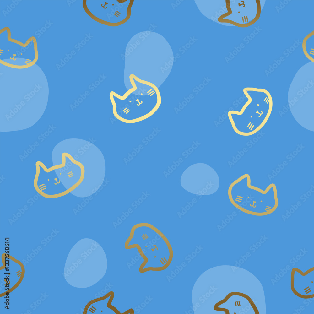 Fototapeta premium Cats Seamless pattern, texture background