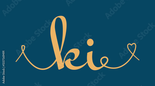 KI initial wedding monogram calligraphy vector illustration. Hand drawn lettering k and i love logo design for valentines day poster, greeting card