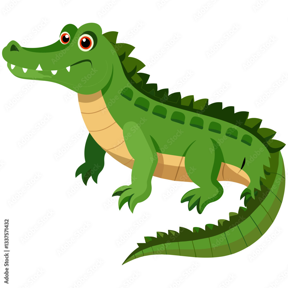crocodile vector illustration, powerful reptile wildlife drawing crocodile vector illustration, powerful reptile wildlife drawing