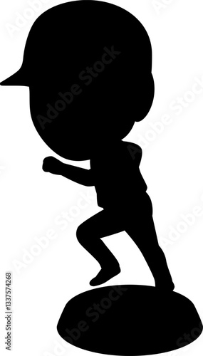 走る野球選手のボブルヘッド