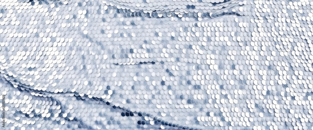 Naklejka premium Silvery sequin fabric, seamless texture, luxurious shimmer, opulent, texture