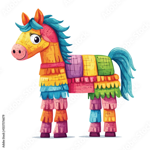 Pinata Horse Vector Illustration on White Background