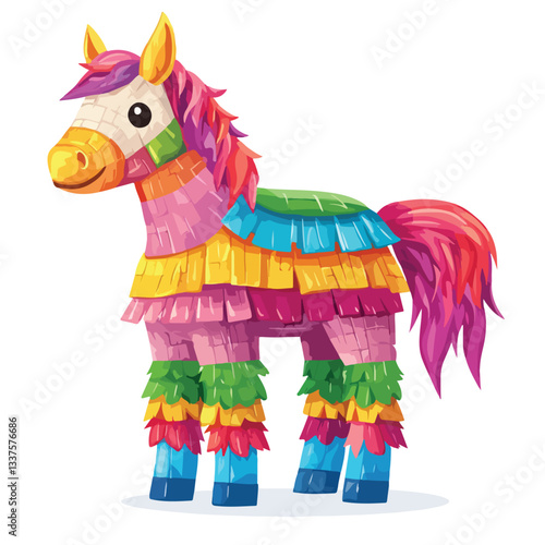 Pinata Horse Vector Illustration on White Background