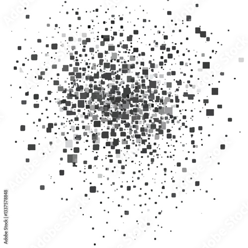 Pixel Mosaic Dispersion Grays Pattern - Abstract Pixelated Background for Design Projects