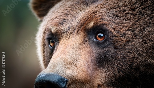 Wallpaper Mural A close up view of a brown bear's eyes; macro view of the brown bear's eyes; the eyes of an apex predator; portrait of a bear; wildlife; animal's natural habitat; the facial expression of a brown bear Torontodigital.ca