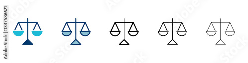 Scales icon vector isolated on white background . Law scale icon. Justice sign