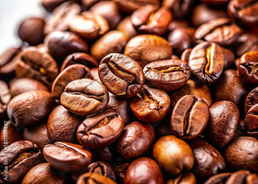 Coffee Beans Scattered on White Background - Product Photography Coffee Beans Scattered on White Background - Product Photography