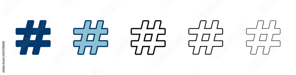 Obraz premium Hashtag icon vector isolated on white background. hashtag vector icon
