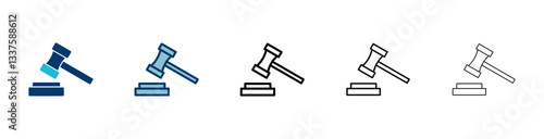Gavel icon vector isolated on white background. Hammer icon vector. Judge Gavel Auction Icon Vector. Bid