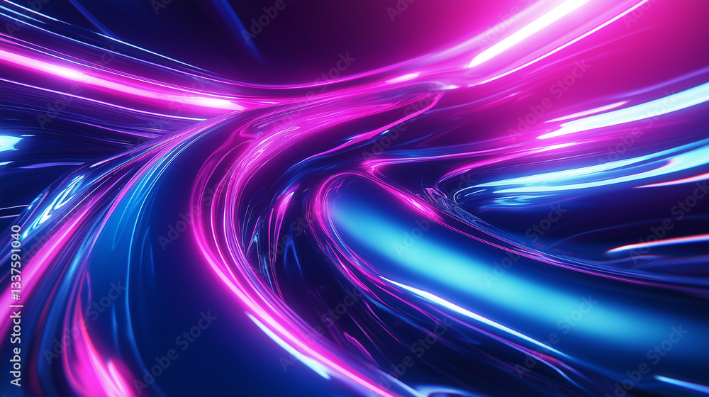 Abstract Futuristic Neon Wave Background: Pink and Blue Glow, Smooth Gradient, Digital Art, Sci-Fi, Abstract Futuristic Neon Wave Background: Pink and Blue Glow, Smooth Gradient, Digital Art, Sci-Fi,