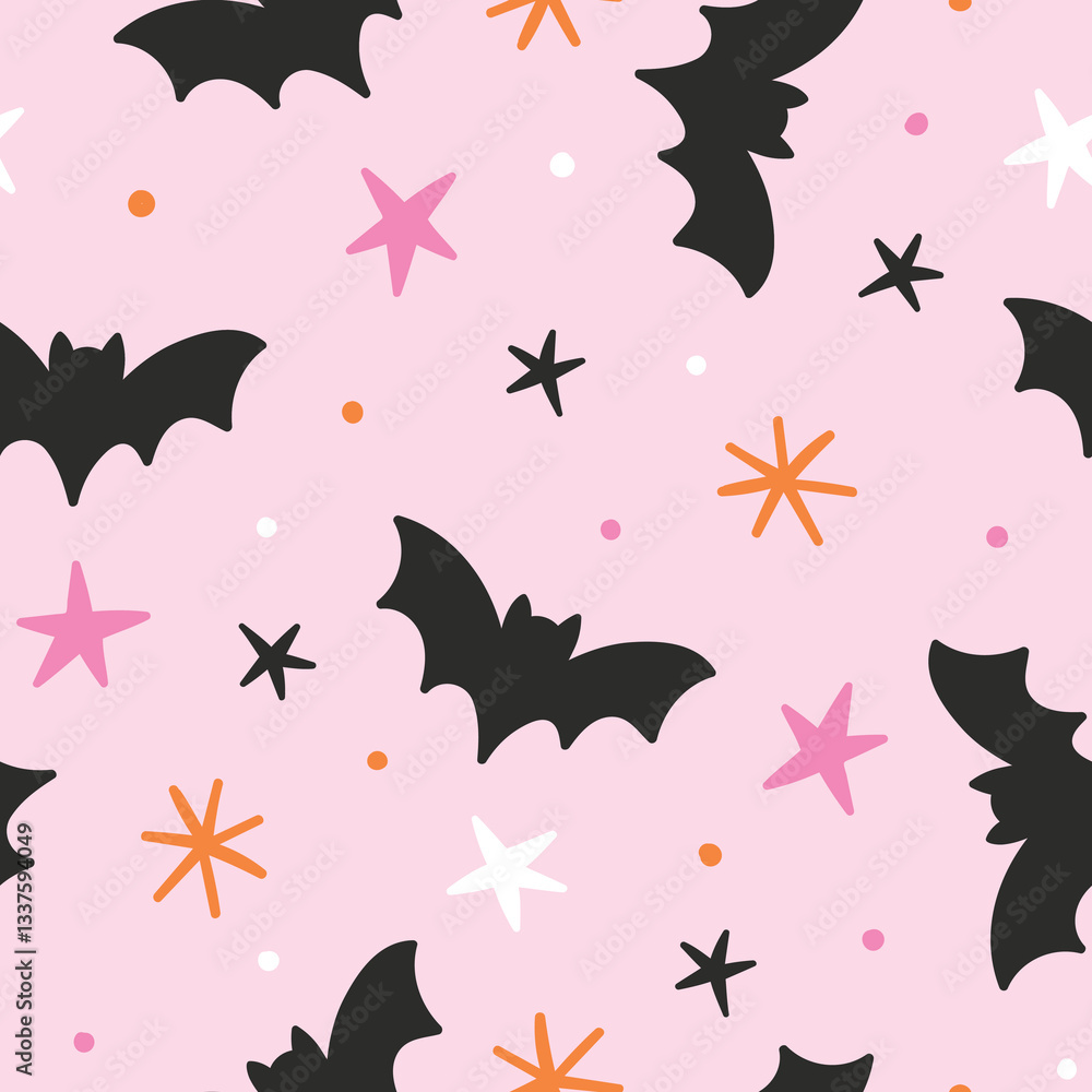 Fototapeta premium Bats Pattern Halloween Background