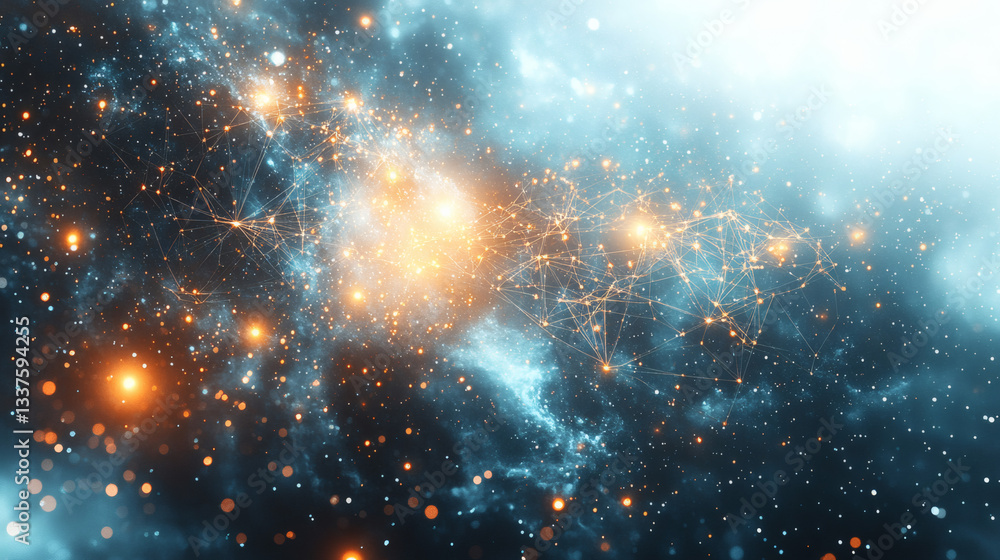 Naklejka premium Vibrant Cosmic Nebula In Space