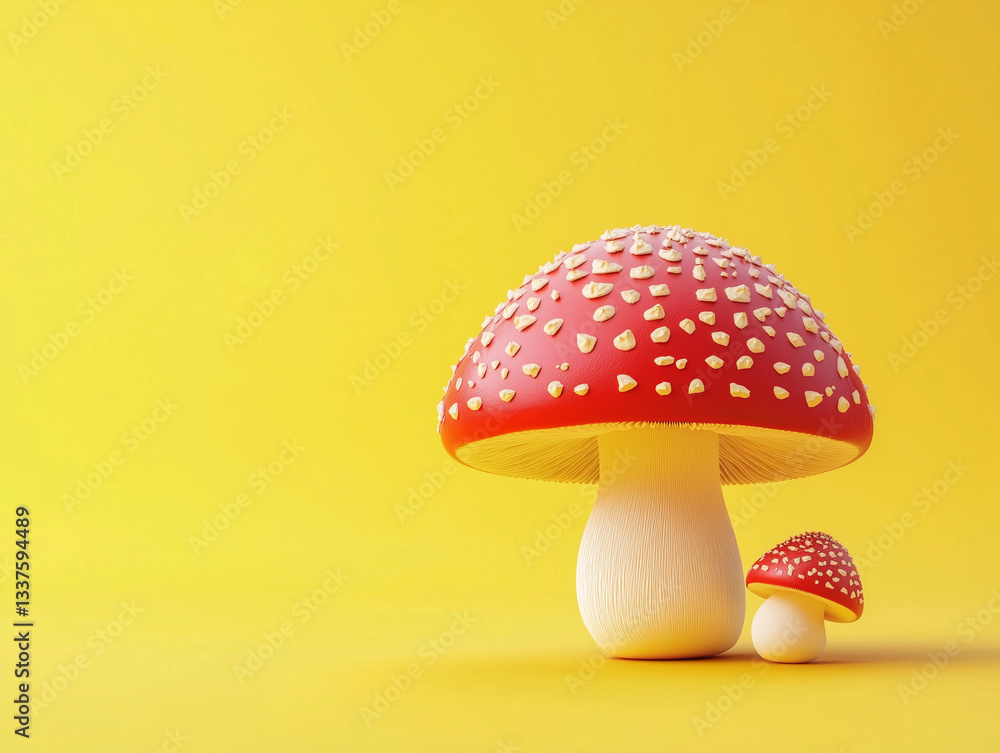 Obraz premium Mushroom isolated on solid color background