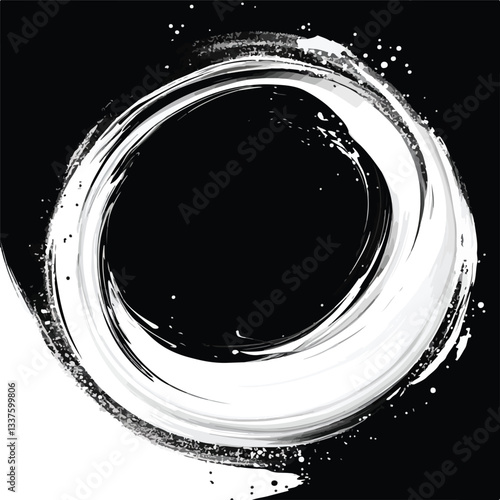 Shimmering White Paint Spreads in Circular Motion