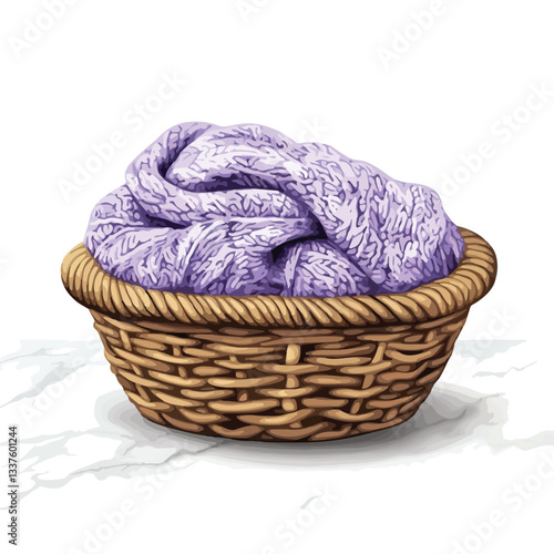 Elegant Lavender Sweater on Woven Wicker Background
