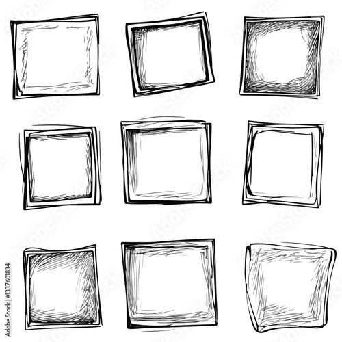 Hand-drawn Sketch Frames Doodle Collection in EPS Format
