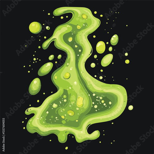 Green Toxic Slime Background with Stretches of Ooze Illustration