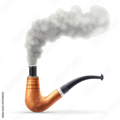 Industrial Smoking Factory Pipe Vector Illustration Isolated