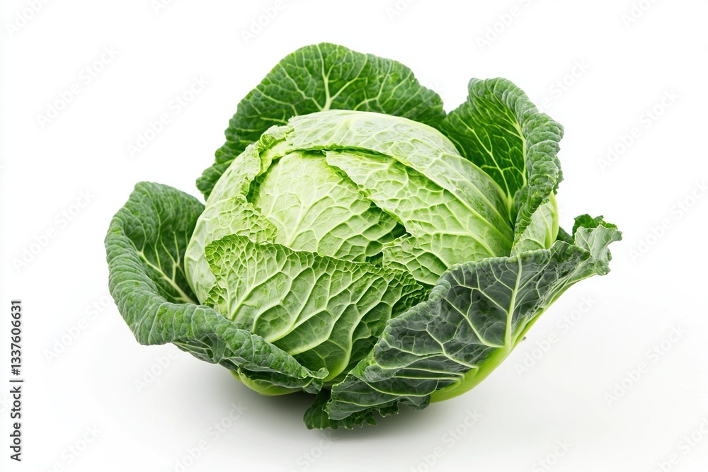 Fresh green cabbage isolated on white. Fresh green cabbage isolated on white.
