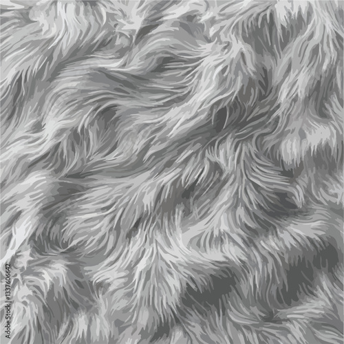 Soft Gray Fluffy Faux Fur Close Up Abstract Pattern