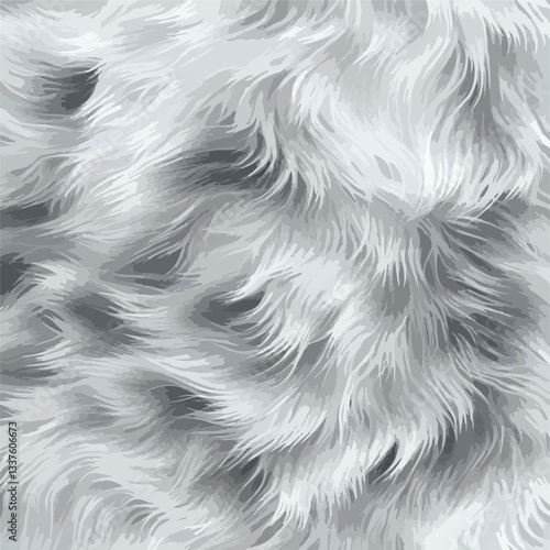 Soft Gray Fluffy Faux Fur Close Up Abstract Pattern