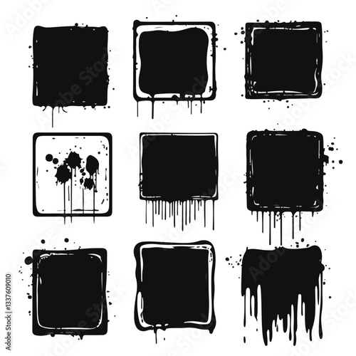 Spray Paint Graffiti Stencil Frames Set