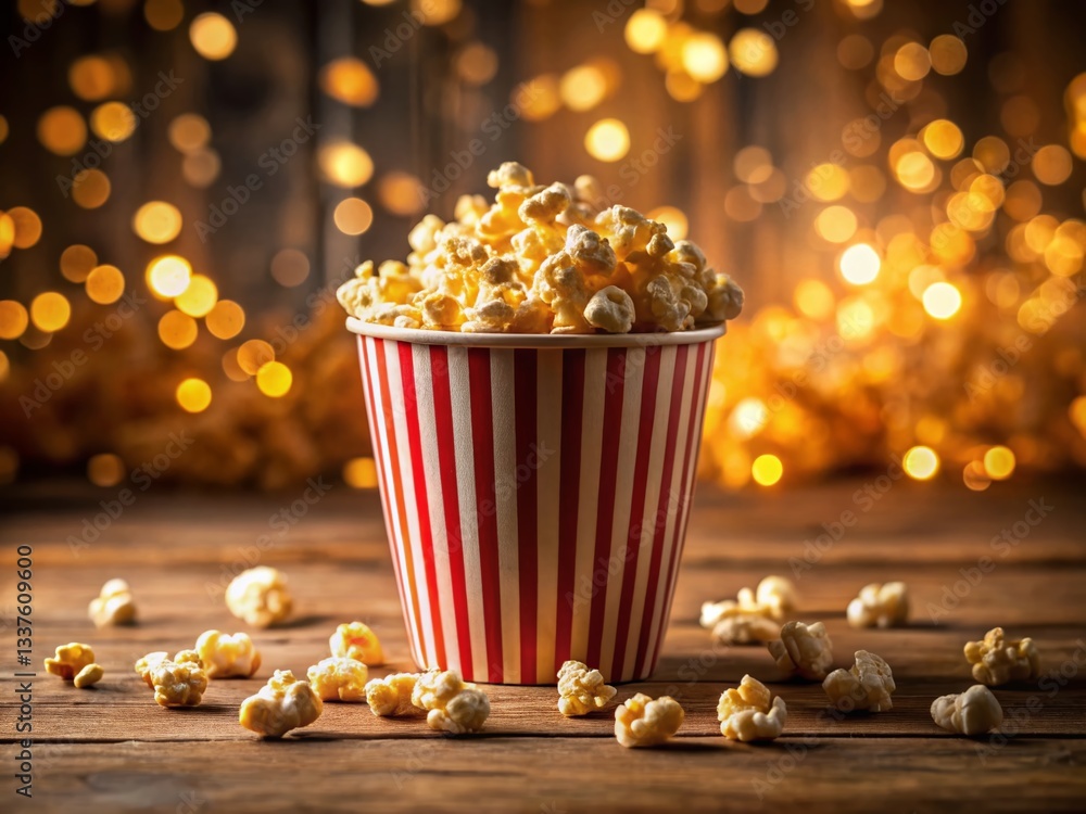 Delicious Striped Popcorn Container - Perfect Movie Night Snack Delicious Striped Popcorn Container - Perfect Movie Night Snack